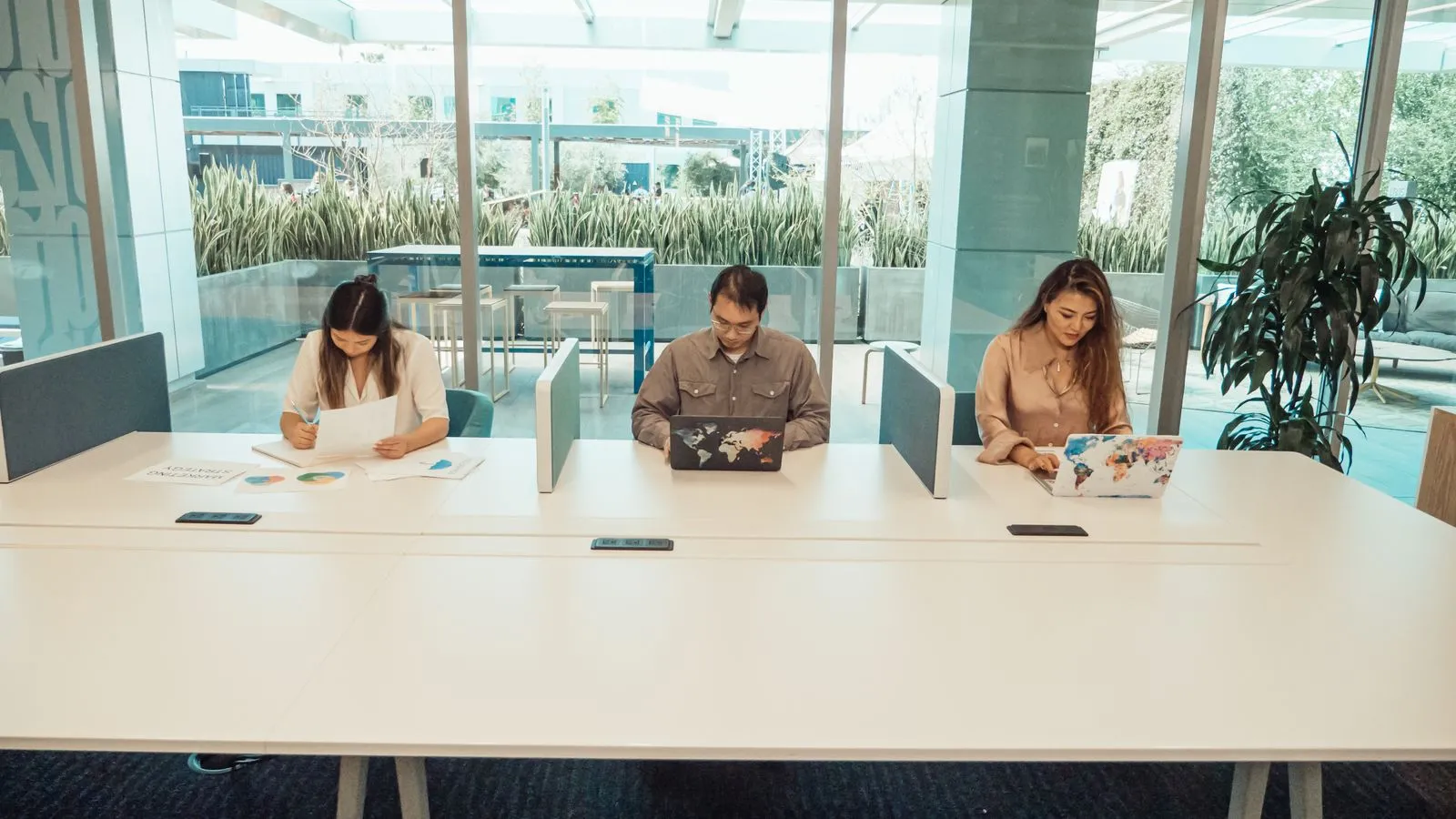 A workspace set up for focused strategy work